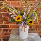 Florist's Choice Seasonal Hand Tied Bouquet In Metal Urn