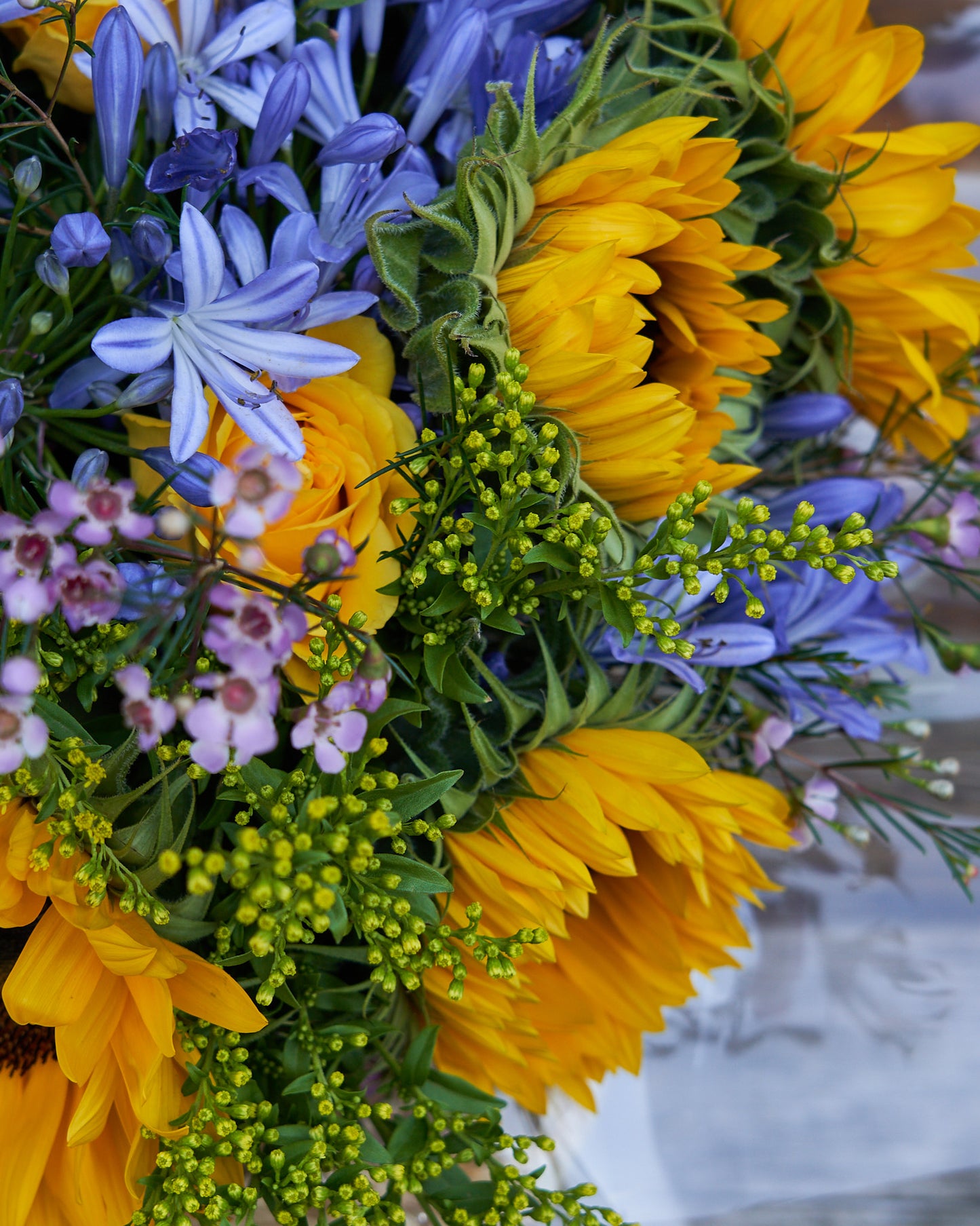 Florist's Choice Seasonal Hand Tied Bouquet In Aqua Box (Pictured £35)