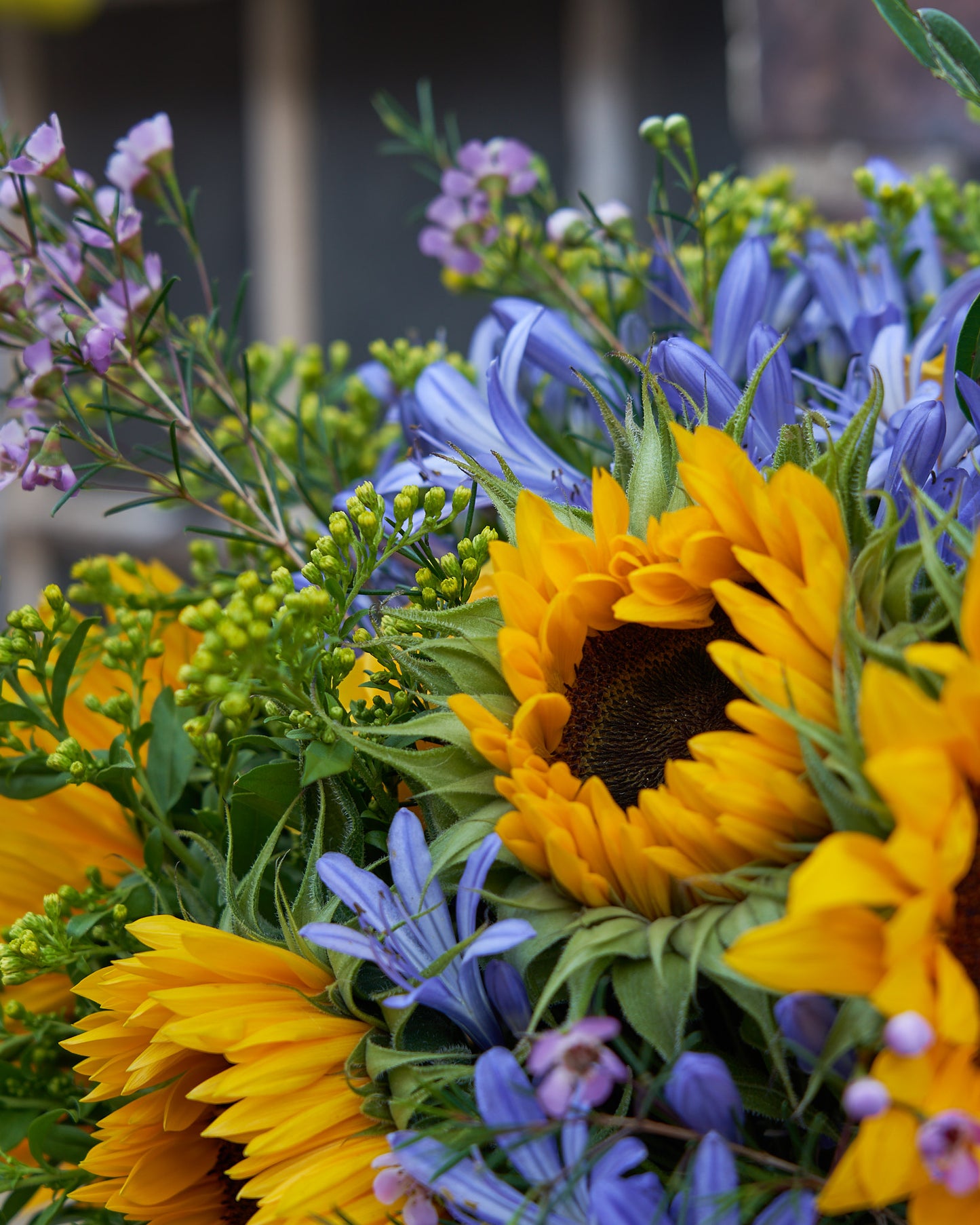 Florist's Choice Seasonal Hand Tied Bouquet In Aqua Box (Pictured £35)