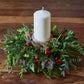 Single Pillar Candle With Pine Cuff