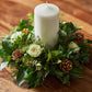 Round Table Centre With Large Church Candle & Roses